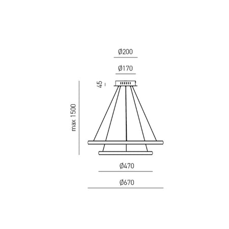 Lampadario moderno Gea Luce IOLE S2 T 42W LED alluminio sospensione