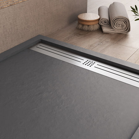 Piatto doccia in marmoresina Grigio Scuro effetto pietra cemento RELAX