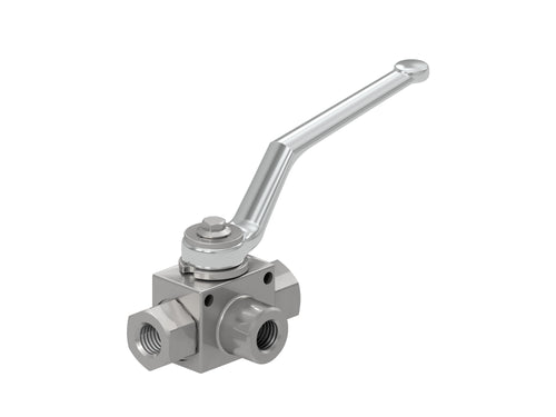 Rubinetto a sfera 3 vie con attacco 3/8