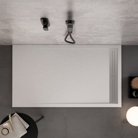Piatto doccia in marmoresina Bianco effetto pietra cemento RELAX