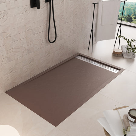 Piatto doccia in marmoresina Marrone effetto pietra cemento RELAX