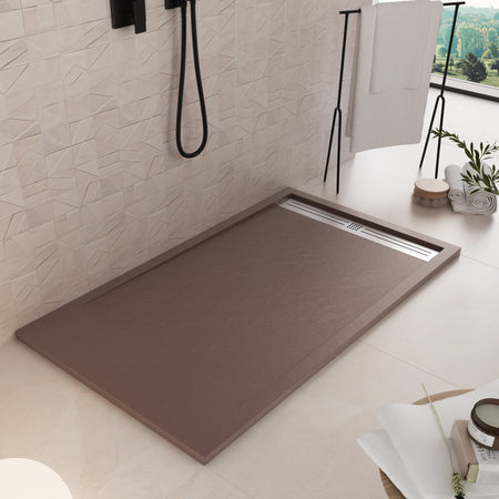 Piatto doccia in marmoresina Marrone effetto pietra cemento RELAX