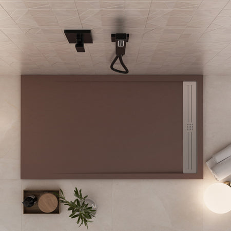 Piatto doccia in marmoresina Marrone effetto pietra cemento RELAX