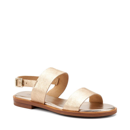 Frau sandali donna a doppia fascia in pelle laminata champagne 86X1