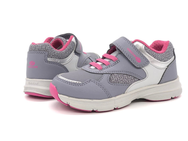 GEOX J Hoshiko G Sneaker bambina grigia e rosa