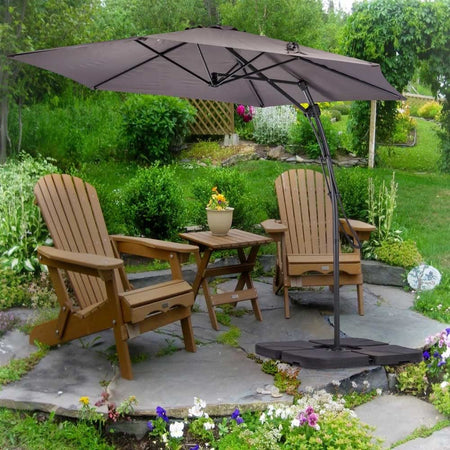 Ombrellone da Giardino Sistema Apri&Chiudi Decentrato 3 mt Impermeabile Tortora Airvent