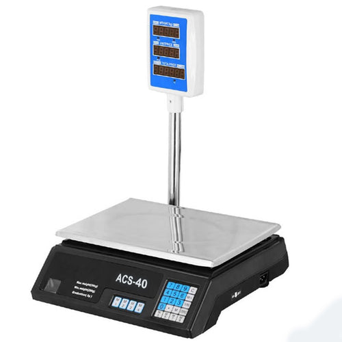 Bilancia Digitale Elettronica Professionale Display Fronte Retro Max 40KG 7memorie