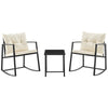 Set Tavolo e Poltrone Dondolo da Esterno Giardino Polyrattan con Cuscini Lavabili