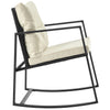Set Tavolo e Poltrone Dondolo da Esterno Giardino Polyrattan con Cuscini Lavabili