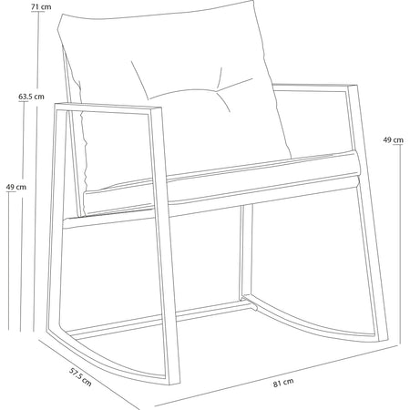 Set Tavolo e Poltrone Dondolo da Esterno Giardino Polyrattan con Cuscini Lavabili