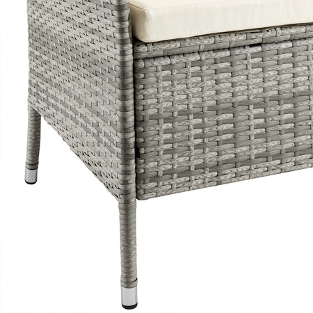 Divanetto Panca 2posti Giardino Patio Grigio in Polyrattan 123x54 H 82.5cm Hotel Bar