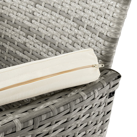 Divanetto Panca 2posti Giardino Patio Grigio in Polyrattan 123x54 H 82.5cm Hotel Bar