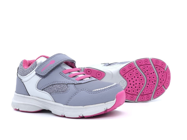 GEOX J Hoshiko G Sneakers bambina grigia e rosa