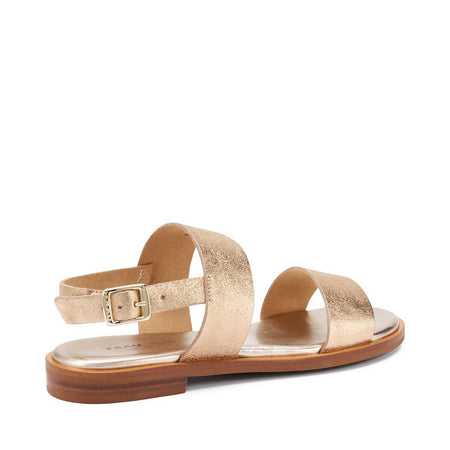 Frau sandali donna a doppia fascia in pelle laminata champagne 86X1