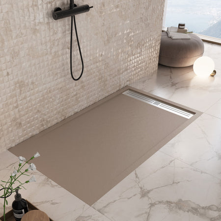 Piatto doccia in marmoresina Tortora effetto pietra cemento RELAX