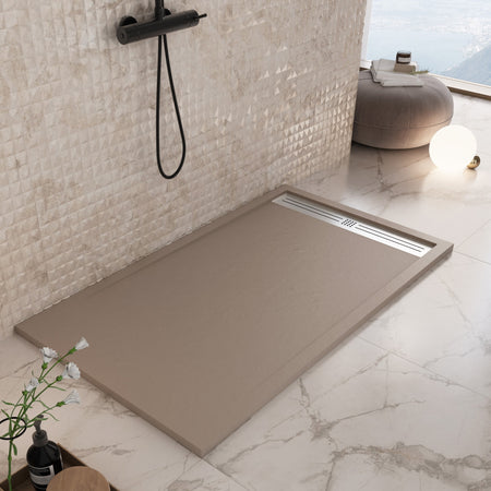 Piatto doccia in marmoresina Tortora effetto pietra cemento RELAX