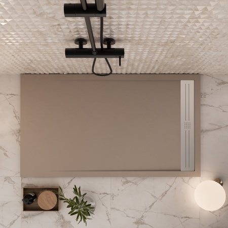 Piatto doccia in marmoresina Tortora effetto pietra cemento RELAX