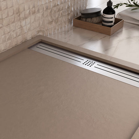 Piatto doccia in marmoresina Tortora effetto pietra cemento RELAX