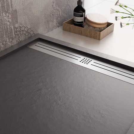 Piatto doccia in marmoresina NERO effetto pietra cemento RELAX