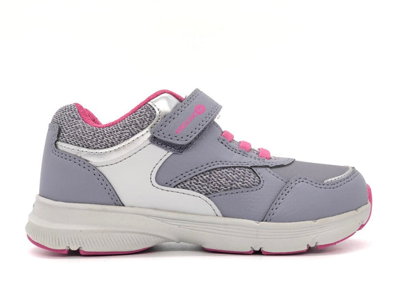 GEOX J Hoshiko G Sneakers bambina grigia e rosa