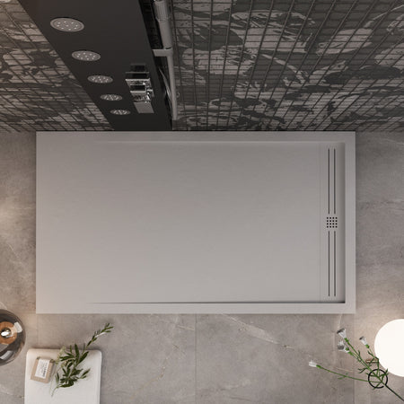 Piatto doccia in marmo resina Grigio Chiaro pietra cemento GRID
