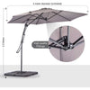 Ombrellone da Giardino Sistema Apri&Chiudi Decentrato 3 mt Impermeabile Grigio Airvent