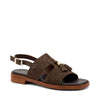 Frau sandali donna con nappine in pelle scamosciata t.moro 87D1