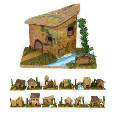 Set 12 Casette Per Presepe Napoletano Natale Casa Presepio In Sughero 6x8x5cm