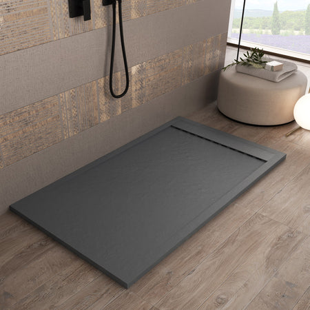 Piatto doccia in marmo resina Grigio Scuro pietra cemento PRESTIGE