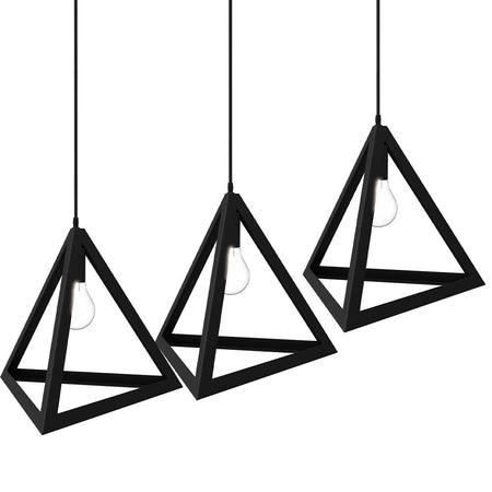 Sospensione Lampadario Moderno in Metallo E27 30x30x30cm Nero Altezza regolabile