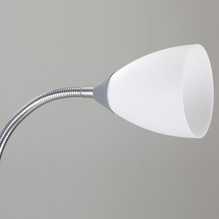 Piantana da Terra Ufficio Soggiorno Metallo Grigio Doppia Luce H.178cm Braccio Regolabile