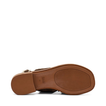 Frau sandali donna con nappine in pelle scamosciata t.moro 87D1