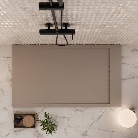 Piatto doccia in marmoresina Tortora effetto pietra cemento PRESTIGE