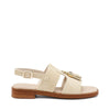 Frau sandali donna con nappine in pelle scamosciata cappuccino 87D1