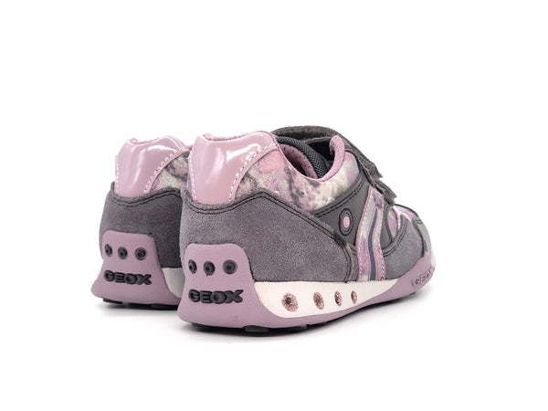 GEOX Sneaker bambina N Jocker G grigio/lilla con luci