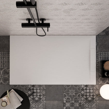 Piatto doccia in marmoresina Bianco effetto pietra cemento VINCENT