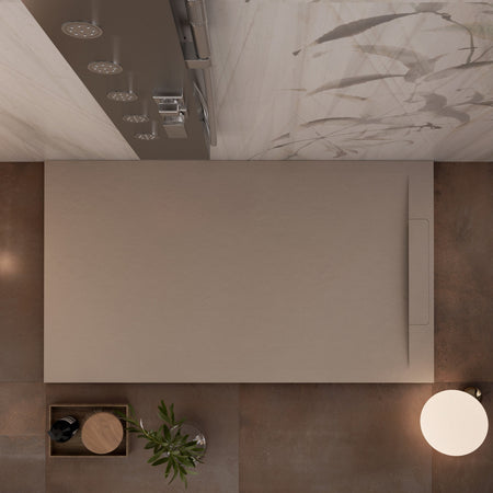 Piatto doccia in marmoresina Tortora effetto pietra cemento VINCENT