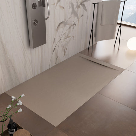 Piatto doccia in marmoresina Tortora effetto pietra cemento VINCENT