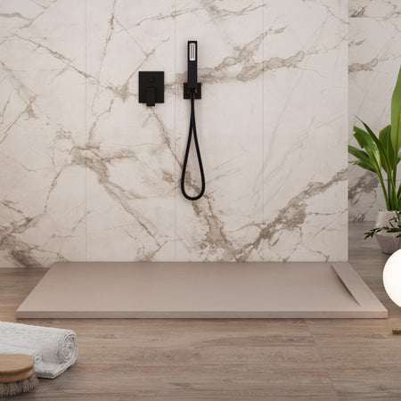 Piatto doccia in marmoresina Sabbia effetto pietra cemento VINCENT