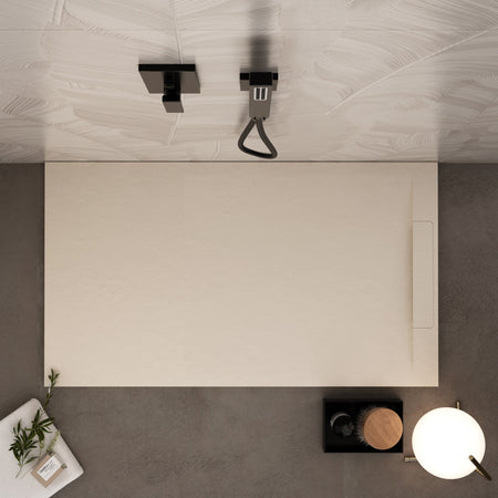 Piatto doccia in marmoresina Crema effetto pietra cemento VINCENT