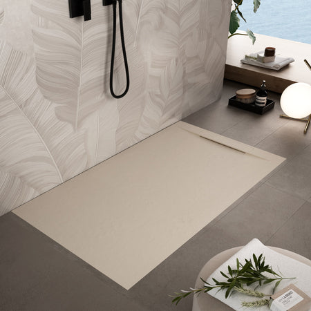 Piatto doccia in marmoresina Crema effetto pietra cemento VINCENT