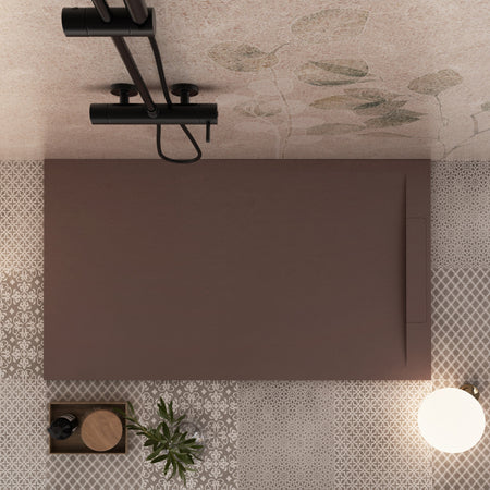 Piatto doccia in marmoresina Marrone effetto pietra cemento VINCENT