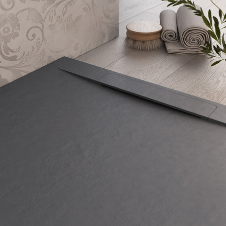 Piatto doccia in marmoresina Grigio Scuro effetto pietra cemento VINCENT