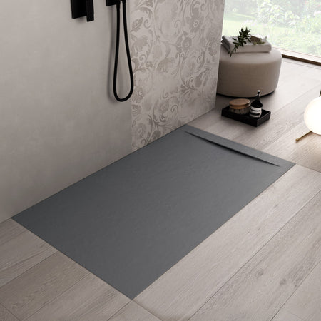Piatto doccia in marmoresina Grigio Scuro effetto pietra cemento VINCENT
