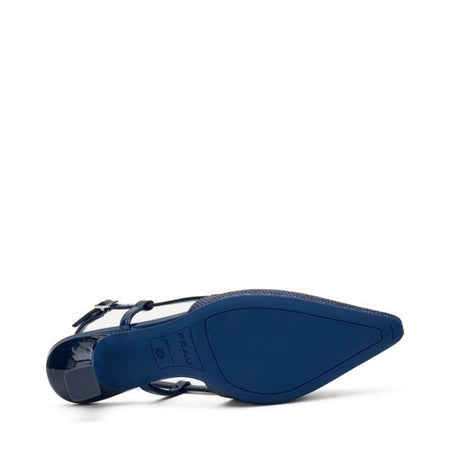 Frau slingback in raffia e vernice navy 81I3