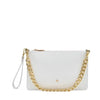 Frau pochette in pelle white con catena B401