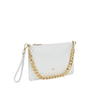 Frau pochette in pelle white con catena B401