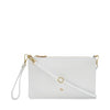 Frau pochette in pelle white con catena B401