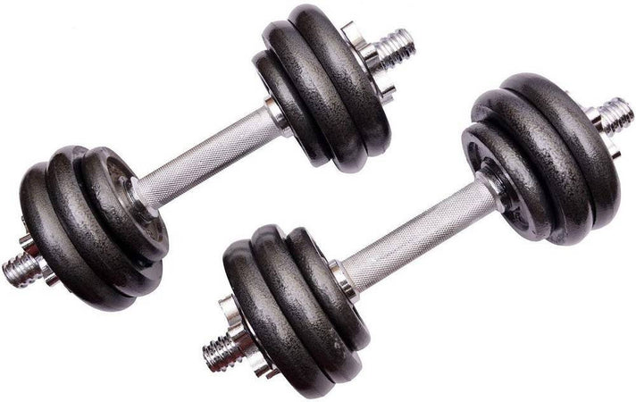 Set Manubri Regolabili Ghisa Da 15 Kg Per Bodybuilding Fitness Sollevamento Pesi