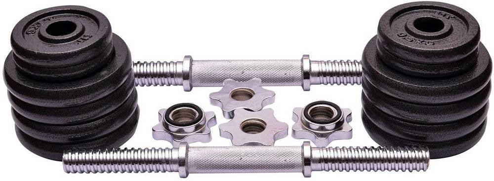 Set Manubri Regolabili Ghisa Da 15 Kg Per Bodybuilding Fitness Sollevamento Pesi